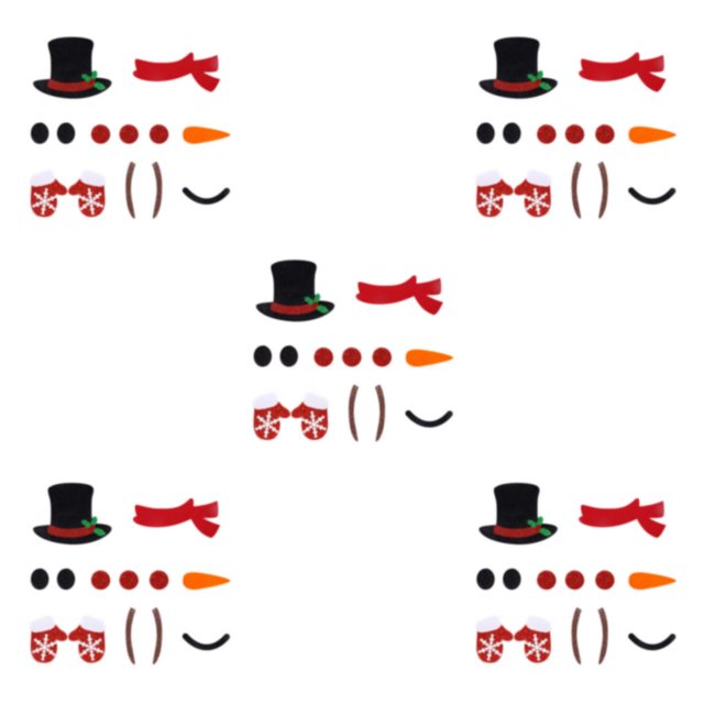 Transemion Festive Décor Christmas Window Sticker With Adorable Cute Cloth Christmas Window Stickers Door Decal Christmas snowman 5Set