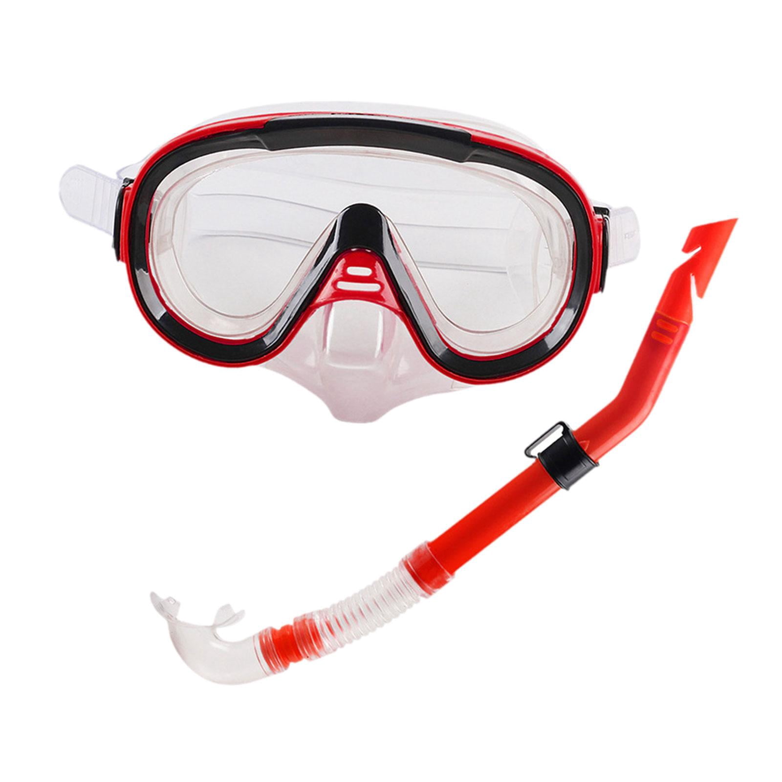 koolsoo Ensemble de Plongée Tuba Lunettes de Natation Plongée Adulte pour Natation Plongée sous-Marine Rouge Transparent