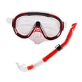 thumbnail image 1 of koolsoo Ensemble de Plongée Tuba Lunettes de Natation Plongée Adulte pour Natation Plongée sous-Marine Rouge Transparent, 1 of 9