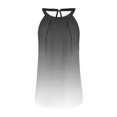 thumbnail image 3 of Timegard Womens Tank Tops Gradient Color Crew Neck Back Button Ruched Casual Sleeveless Tops Blouses, 3 of 3
