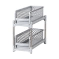 thumbnail image 2 of Under Sink Storage Organizer | 2-Layer Sliding Drawer Rack | Kitchen, Bathroom, Laundry Use | Durable Plastic with Steel Pipes | Easy Tool-Free Install | 14.76"x7.28"x14.56" | Black or White, 2 of 7
