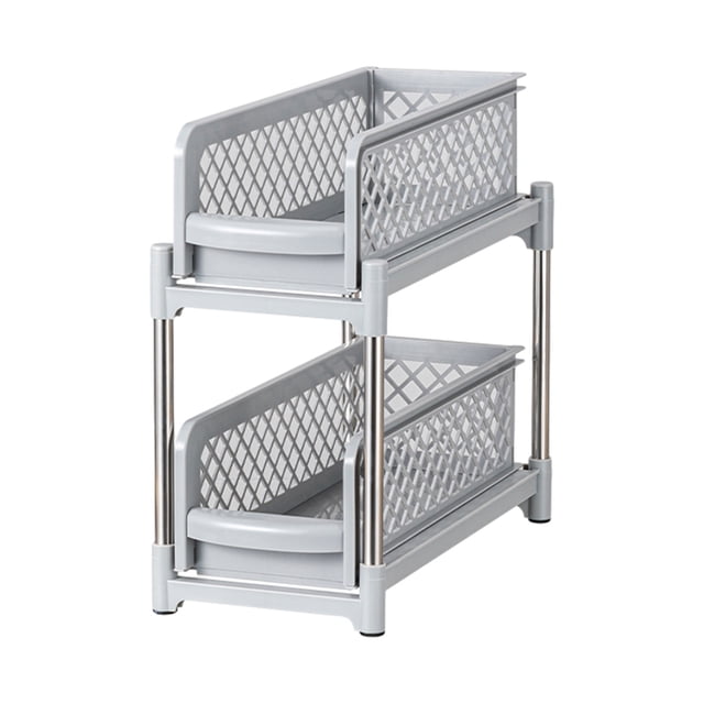 Meitianfacai under sink storage 2 Tier Stackable Sliding Basket Organizer Drawer For Kitchen And Bathroom/Cabinet Drawers