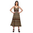 thumbnail image 1 of Moomaya Robe Longue Maxi Imprimée pour Femmes Sans Manches à Col en V Décontractée Évasée Kurta, 1 of 6