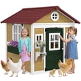 thumbnail image 1 of Outsunny Playhouse for Kids, Outdoor Wooden Playhouse for Backyard, 1 of 8