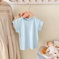 thumbnail image 3 of Sunnyoo Toddler Girls T-Shirt Solid Short Sleeve Cotton Ribbed T Shirt, Sizes 1-2Y, 3 of 3