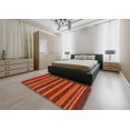thumbnail image 4 of Ahgly Tapis Rond Abstrait Orange Rouge pour Intérieur, 6 Pieds Rond, 4 of 6
