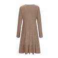 thumbnail image 4 of cfhntfmh Robe Chandail à Manches Longues pour Femmes Robe Mini en Tricot Doux à Manches Longues Décontractée d'Automne Col Rond Robe Moulante Côtelée, 4 of 6
