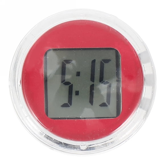 Shisuyan Waterproof Self-adhesive Motorcycle Digital Clock For Universal Car Dashboard Clock Auto Interior Decoration (Red)