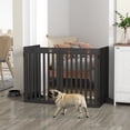 thumbnail image 2 of PawHut 80" Extra Wide Freestanding Pet Gate with Support Feet, Black, 2 of 10