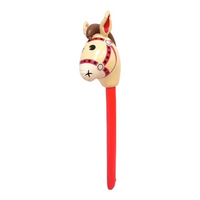 Siruishop Bâton Gonflable Cheval Bâton Tête de Cheval Adorable pour Enfants de 3 Ans et Plus Enfants Rouge
