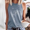 thumbnail image 2 of Besolor Débardeurs pour Femmes 2024 Tendance Imprimé Col Rond Sans Manches T-Shirts Décontractés Amples Tunique d'Été Blouse, 2 of 5