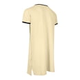 thumbnail image 5 of Chemise de Nuit Texturée en Coton pour Hommes, Robe de Nuit à Manches Courtes, Longue Robe, Blouse à Col en V, Haut de Pyjama, Coupe Ample et Décontractée, Confort, Chemise de Nuit Décontractée avec Poches, 5 of 5