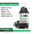 thumbnail image 2 of Pompe de Puisard, Submersible, Interrupteur Vertical, 1 HP - CDU1000, 2 of 8