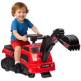 thumbnail image 1 of Aosom 3 in 1 Ride on Excavator Bulldozer, Road Roller w/ Music, Red, 1 of 10