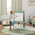 thumbnail image 2 of Qaba Chevalet Artistique pour Enfants, Chevalet pour Enfants 3-en-1 Double Face avec Rouleau de Papier - Vert, 2 of 10