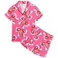 thumbnail image 3 of Ensemble de Pyjama pour Petit Garçon, Imprimé Nœud Papillon, Pyjama à Boutons pour Filles, Ensemble de Pyjamas, Tenue de Nuit, Pyjamas pour Filles, Taille 6T, 3 of 4