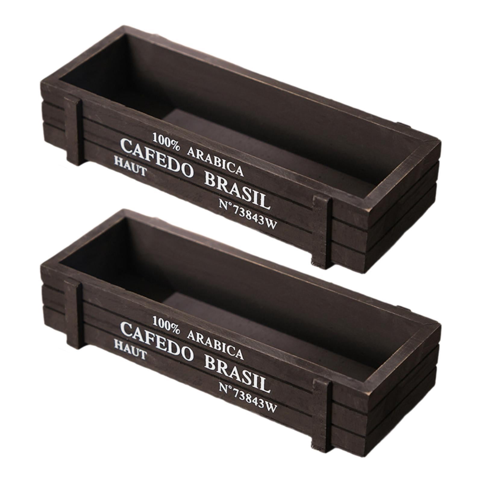 DYNWAVECA Wooden Planter Box Multifunctional Rectangular Home Decor Wooden Box Plant Container for Garden Balcony Farmhouse Decoration Black