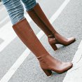 thumbnail image 1 of LSLJS Bottes d'Équitation Style Western pour Femmes, Décontractées, Chaudes, Hauteur Genou, à Talons, Tige Mi-Haute, Chaussures, Bottes Mi-Mollet pour Femmes, Bottes pour Femmes, 1 of 8