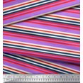 thumbnail image 2 of Soimoi Polyester Crepe Fabric Horizontal Stripe Print Sewing Fabric Yard 52 Inch Wide, 2 of 5