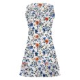 thumbnail image 4 of UPPADA Robes d'Été de Plage pour Femmes Vacances Sortie de Plage Robe Midi Boutonnée Sans Manches Bohème à Fleurs Robe d'Été Col en V Coupe Ample Commandes Passées Multicolore,P, 4 of 6