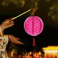 thumbnail image 5 of Chinese Paper Lanterns With LED Lights Hollow Out Hanging Asia Japanese Paper Lamps With Tassel And Walking Stick, 5 of 5