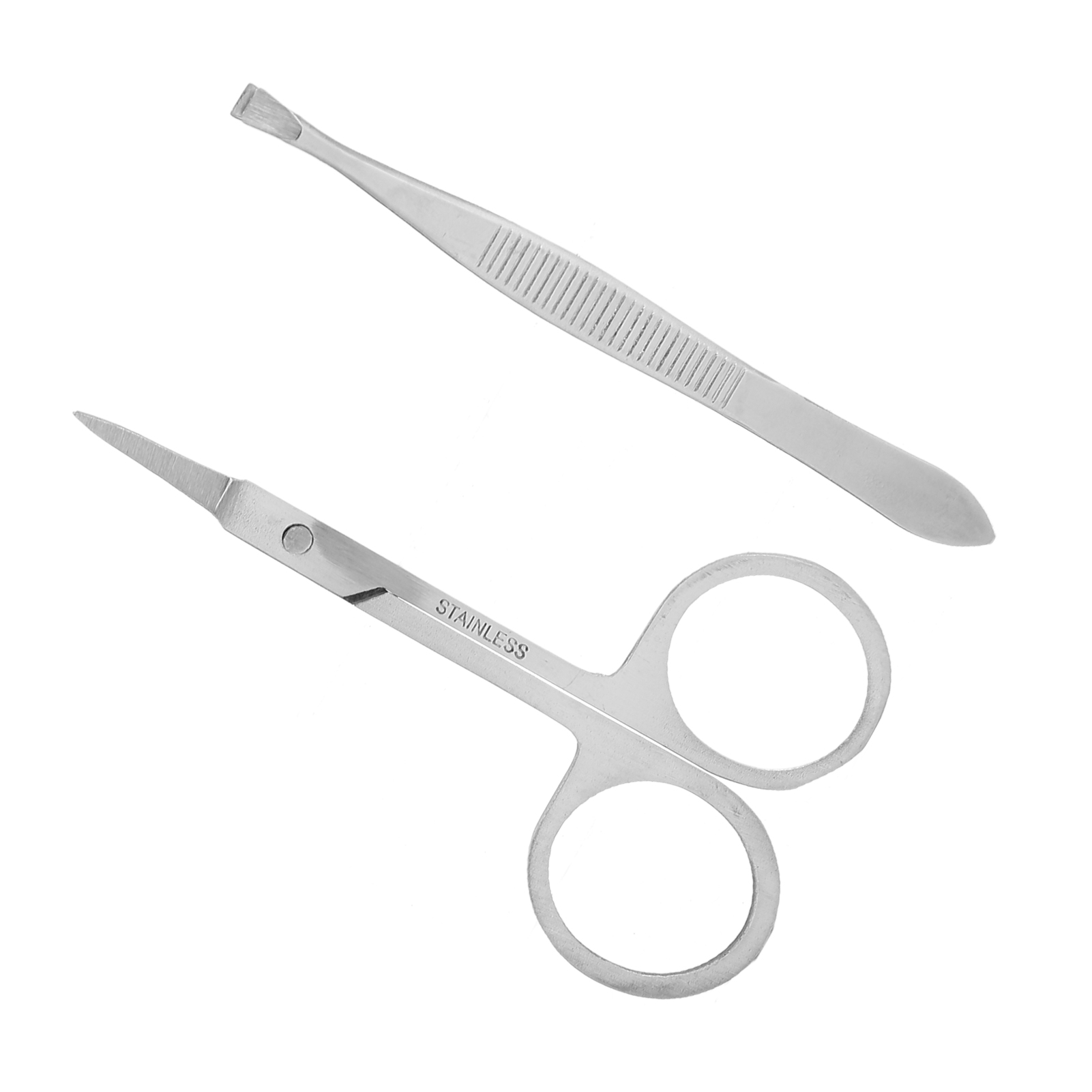 Professional Nose Hair Clipper Set, Stainless Steel Portable Eyebrow Scissors And Tweezers Small  For Triming The Hair