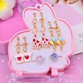 thumbnail image 1 of CIMAXIC Birthday 1 Set Of Cute Clip On Earrings For Little Girls No Piercing Needed Jewelry Decoration With Delicate Cartoon Finger Rings For Princess Parties Birthdays Anniversaries, 1 of 4