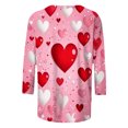 thumbnail image 4 of Amzcrzy Valentines Day T-Shirt pour Femmes Mode Cœur d'Amour Graphique T-Shirts de la Saint-Valentin Décontractés Manches 3/4 Col Rond T-Shirts Hauts Cadeaux Valentines Day pour Femmes, 4 of 5