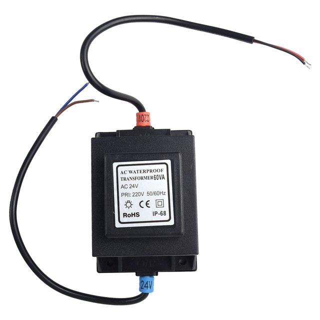 LED Transformer 24 V Power Supply AC/AC, Outdoor Power Supply Transformer IP67 60W