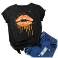 thumbnail image 3 of Birdeem T-Shirt Mode Femme Imprimé Col Rond Manches Courtes Blouse Ample, 3 of 5