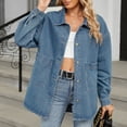 thumbnail image 5 of Veste en Denim Funicet pour Femmes,Vestes pour Femmes,Veste en Denim pour Femmes à Col à Revers Coloré, Manches Amincissantes, Veste en Denim Femme,Veste en Denim Femme, 5 of 5