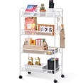 thumbnail image 2 of Kingrack Rolling Cart, 4-Tier Metal Utility Cart with wheels for Office and Home, White, 2 of 8