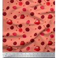 thumbnail image 1 of Soimoi Modal Satin Fabric Raspberry,Strawberry & Cherry Fruits Print Sewing Fabric Yard 42 Inch Wide, 1 of 3