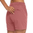 thumbnail image 4 of Olyvenn Shorts de Randonnée pour Femmes avec Poches à Glissière Été Décontracté Léger Short Athlétique Extérieur Course Entraînement Shorts Rouge Melon D\'eau TTG, 4 of 8