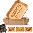 thumbnail image 1 of 100 Pieces 22x14cm Air Fryer Parchment Paper, Air Fryer Cooking Paper, Non-Stick Disposable Paper Liners, 1 of 5