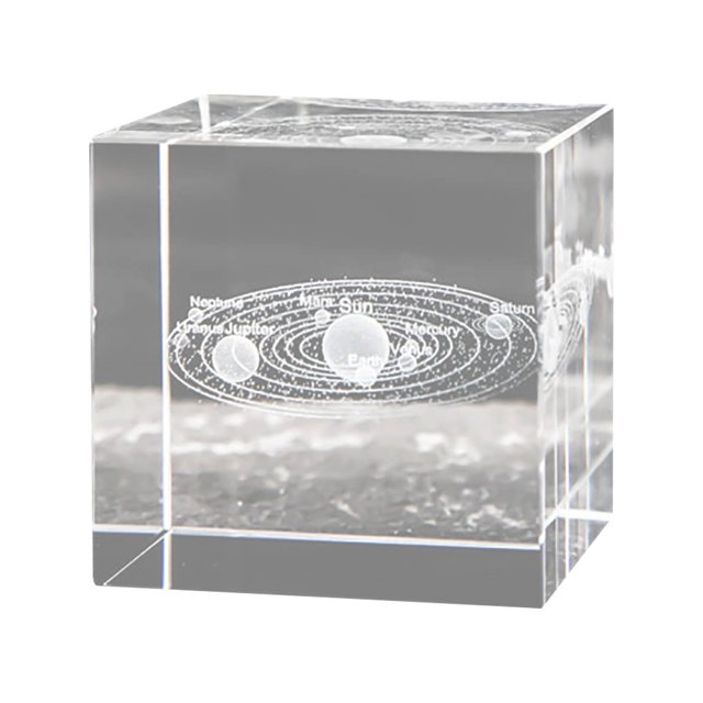 EGNMCR Room Decor, Home Decor Crystal Carved With, System, Clouds, Heart-shaped Desktop, Gift Ornaments Inner carving