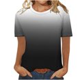thumbnail image 4 of Timegard Summer Tops for Women Crew Neck Short Sleeve Gradient Color Comfy Blouse Casual Loose Tops, 4 of 5