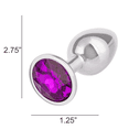 thumbnail image 5 of CalExotics Jewel Plug Anal Rond en Aluminium, Améthyste Grand, 5 of 5