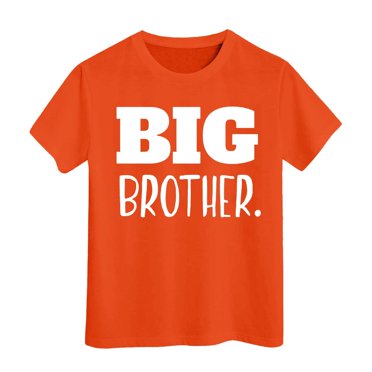 MEZZALL T-Shirt Grand Frère pour Tout-Petit Promu à Grande Annonce Bébés Garçons, Orange, 3-4 Ans