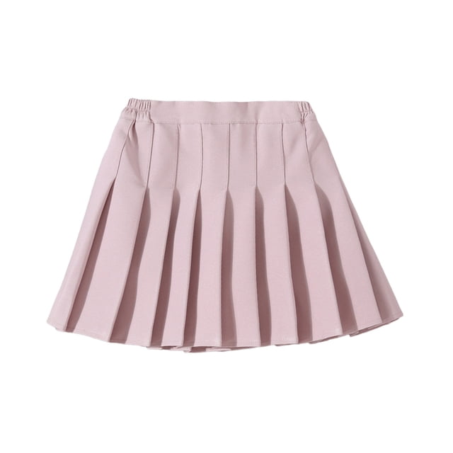 MIASHUI Jupe Plissée Mini pour Filles Taille Haute Tennis Uniforme Scolaire Jupes, Rose, 3-4 Ans