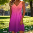 thumbnail image 4 of Kyusrd Robe Débardeur d'Été pour Femmes Robe Courte Plissée à Col en V Sans Manches Robe Soleil T-Shirt Robe Trapèze Robe Courte de Plage, 4 of 6