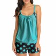 thumbnail image 1 of Two Piece Tankini Swimsuit for Women Strappy Tummy Control Top with Dot Print Bottom Bathing Suits, 1 of 7