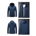 thumbnail image 2 of LSLJS Men Velvet ski Outdoor Sports Pocket Hooded Mountaineering Jacket( Blue, XXL), 2 of 8