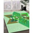 thumbnail image 3 of Ahgly Tapis d'Intérieur Lavable en Machine Carré Vert Jade, 8 Pieds Carré, 3 of 7