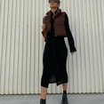 thumbnail image 3 of ORUYROP Veste Courte à Col Montant avec Fermeture Éclair pour Femmes, 3 of 7