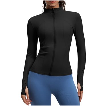 Yoga Top for Women, High-Neck Zippered Athletic Shirt, Tight-Fitting Running and Fitness Top with Breathable Fabric for Gym or Casual Wear