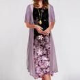 thumbnail image 1 of JUNWELL Robes pour Mère de la Mariée Ensemble Deux Pièces pour Femmes Robe Midi à Imprimé Floral avec Cardigan en Mousseline de Soie Formelle de Fête Sans Manches Grande Taille Robes d'Invitée de Mariage pour Femmes 2024 Tenue de Villégiature, 1 of 5