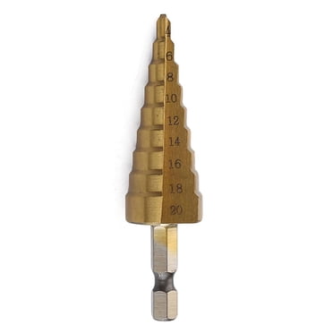 4-20mm HSS Step Drill Bit Straight Step Drill Bit Titanium Coated Wood Metal Hole Cutter Core Drill Bit Metric