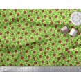 thumbnail image 2 of Soimoi Tissu Popeline de Coton Imprimé Feuilles & Roses Tissu de Couture Yard 56 Pouces de Large, 2 of 3