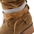 thumbnail image 3 of B91xZ Bottes Chelsea à Plateforme pour Femmes Bottes de Noël Randonnée Hiver Chaudes Vintage pour Femmes, Kaki 9, 3 of 5